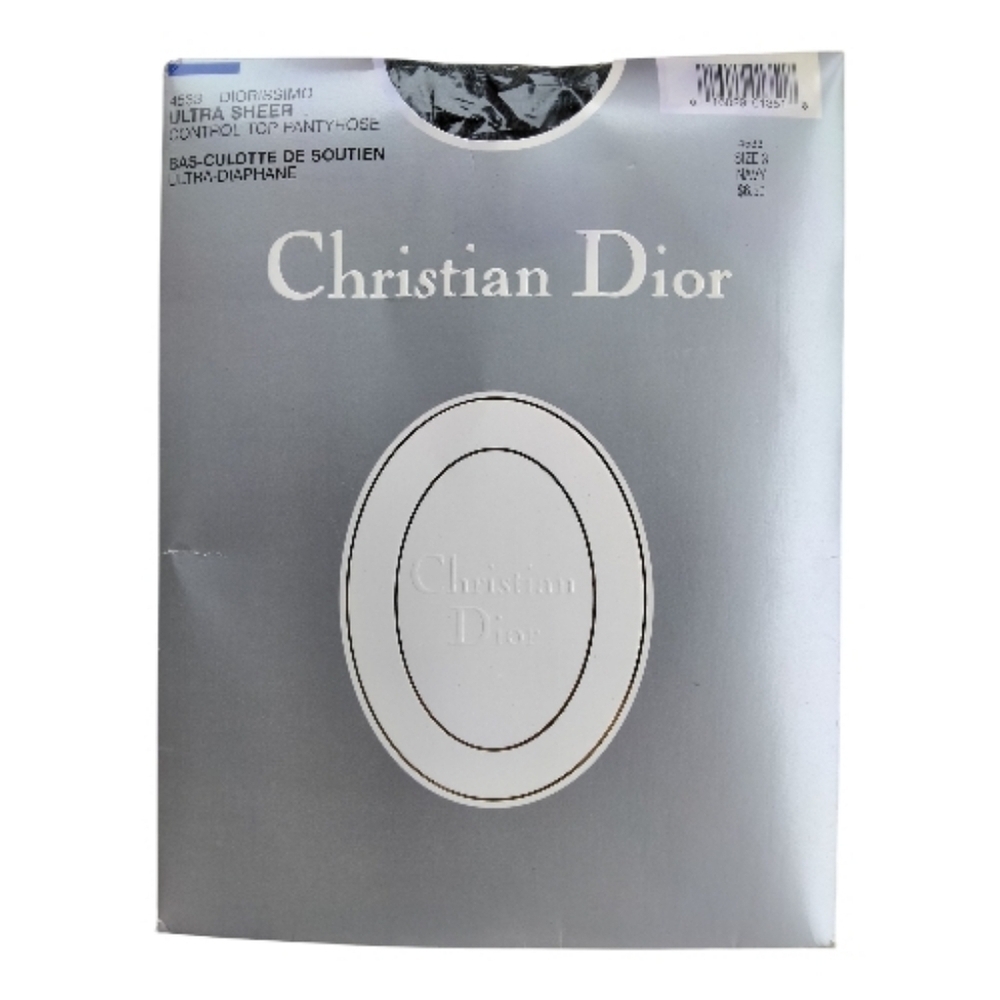 Christian Dior Diorissimo Navy Blue Ultra Sheer Control Top Pantyhose Size 3 NWT